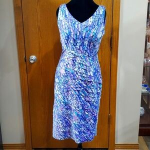 Alexon purple multicolored rural hysteria ruffle tiered dress NWT